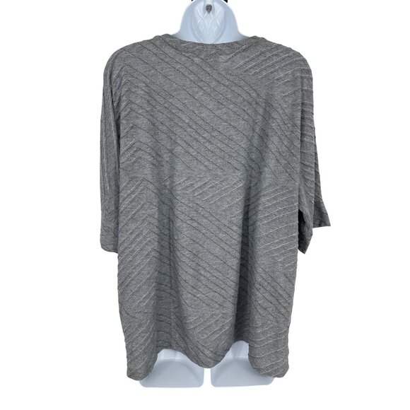 Chico's Womens Gray Textured Knit Tunic Top With Elbow Sleeves Size 3 US XL - Picture 4 of 8